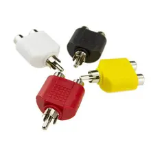 4 Pcs/lot RCA Y Splitter AV Audio Video Plug Converter 1 Male to 2 Female Adapter Kit Lotus Color AV Jack RCA Plug 4 Pcs/lot RCA Y Splitter AV Audio Video Plug Converter 1 Male to 2 Female Adapter Kit Lotus Color AV Jack RCA Plug