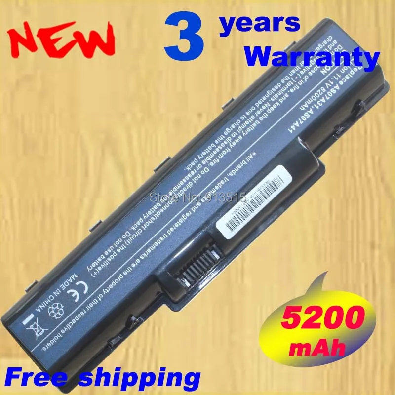 

5200mAh Battery for Acer Aspire 5738ZG 5740DG AS07A41 AS07A31 AS07A51 AS07A71 AS07A75, free shipping