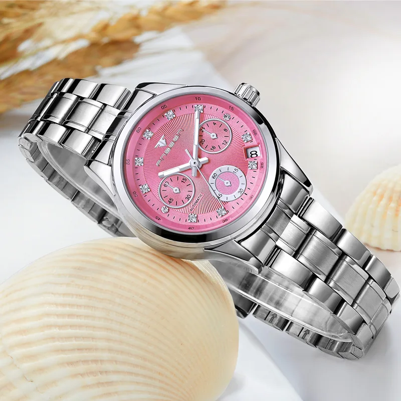 

2020 NEW Fashion Automatic Mechanical Women's Watches with Calendar Waterproof Ladies Watch for Female Gift Montre Femme