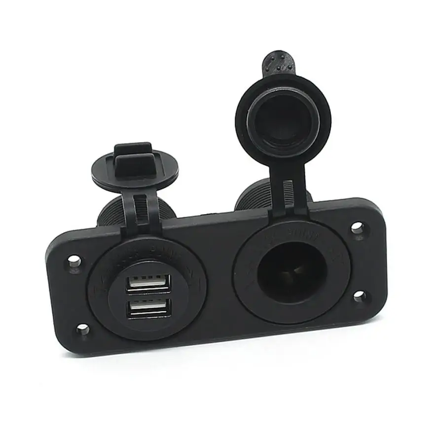 

Brend New High Quality Dual USB Charger and Socket Panel Mount Marine 12 Volt Power Outlet Car Styling @027