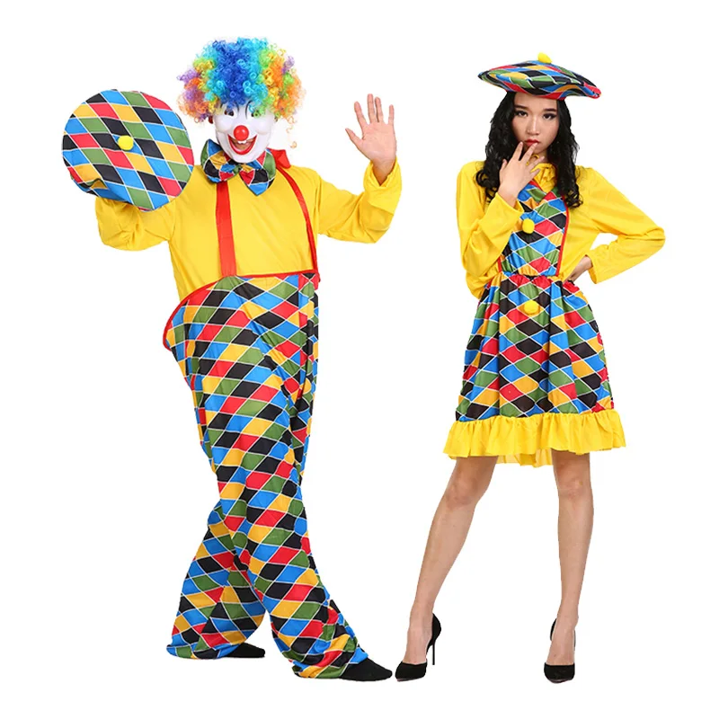 Костюм на Хэллоуин для взрослых мужчин женщин клоун для косплея костюм цирка клоуна Карнавальная одежда