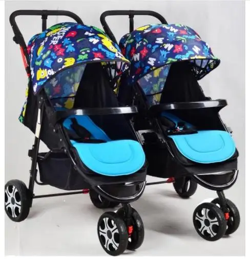 Детская коляска Коляски-близнецы, могут быть использованы отдельно, легкие и удобные для переноски - Цвет: kaknafoto oxford