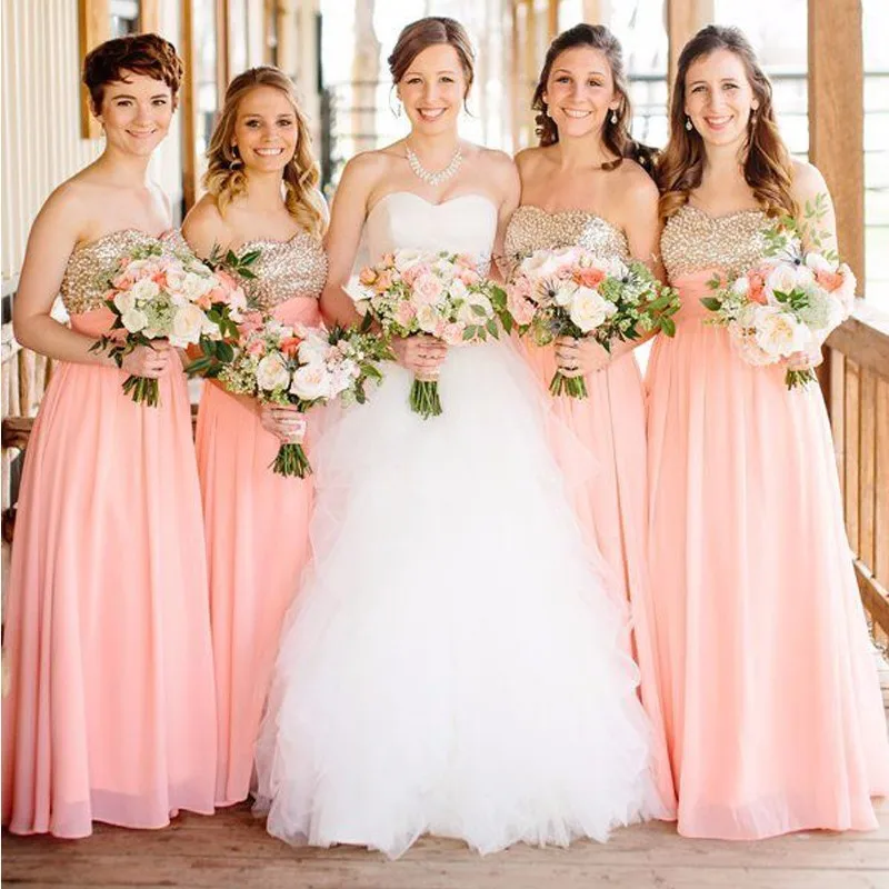 coral pink bridesmaid dresses