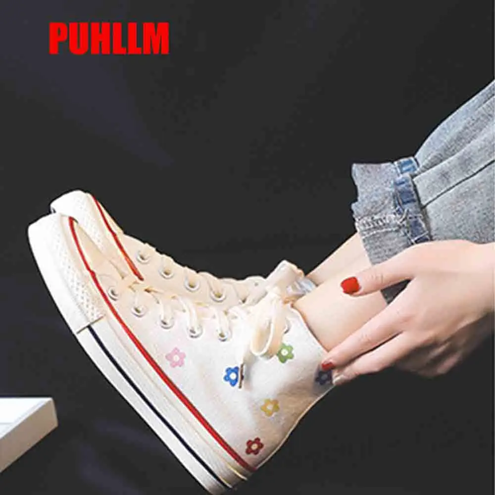 

Small Flower Canvas Shoes Female 2019 New Student Korean Version of The Shoes Harajuku ulzzang Small Black Shoes Female Flat D20