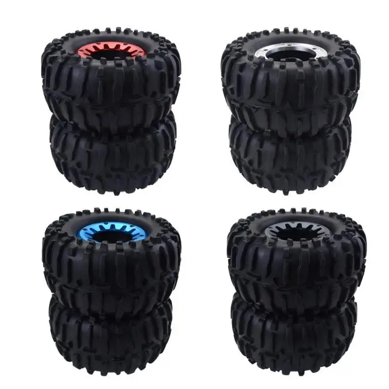

2Pcs/Set 1:10 RC Wheel Rubber Truck Tires Set 1/10 Remote Control Car / Large Truck / Climbing Car Tire Aluminum Alloy Wheel