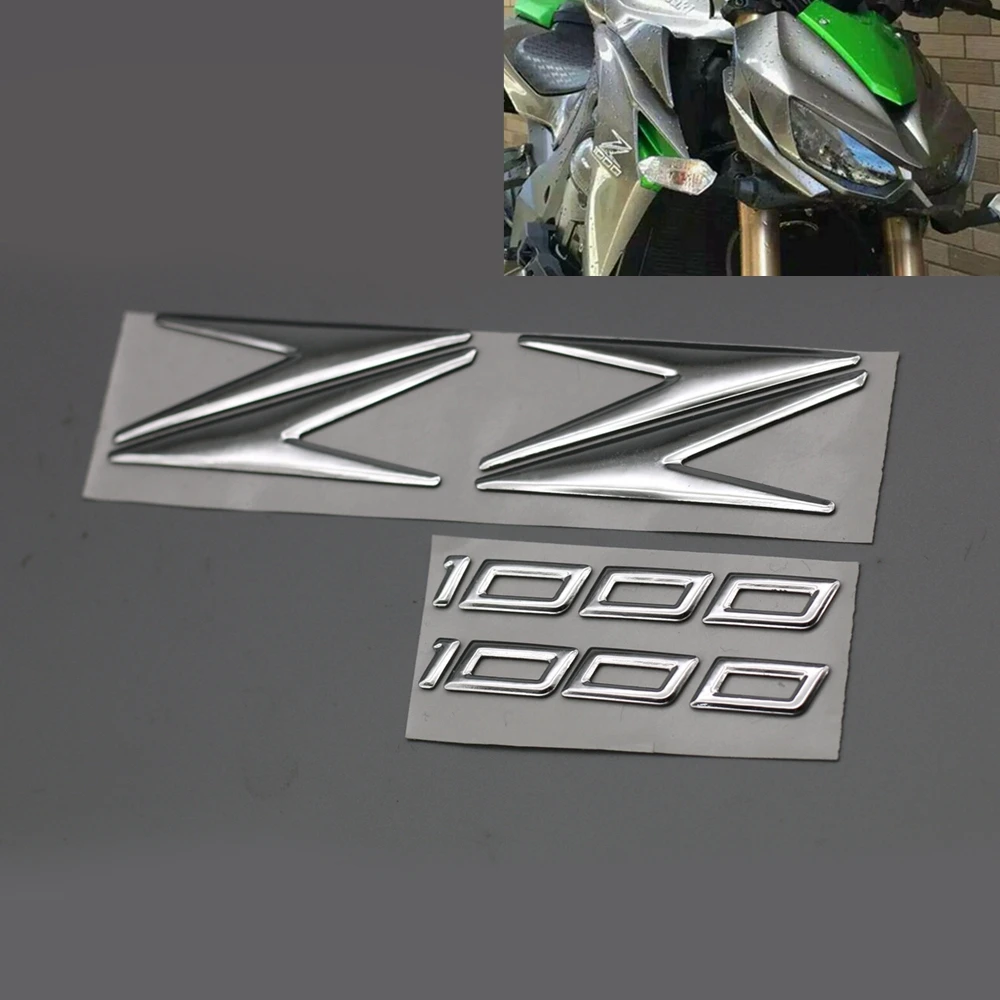Logotipo da Motocicleta Decalques para Kawasaki Todos os Modelos Chrome Vinly Forma Adesivos 1000 Emblema Acessório Z1000 3d z