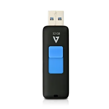

V7 32GB USB 3.0 100MB/s max Flash Drive - With Retractable USB connector, 32 GB, USB Type-A, 3.2 Gen 1 (3.1 Gen 1), 100 MB/s, Sl