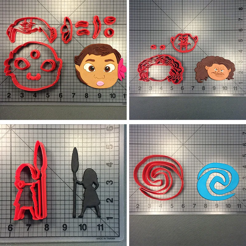 

Cartoon Character Moana Cookie Cutter Fondant Cupcake Top Cutter Made 3D Printed Cookie Mold Cake Decorating Tools For Baking