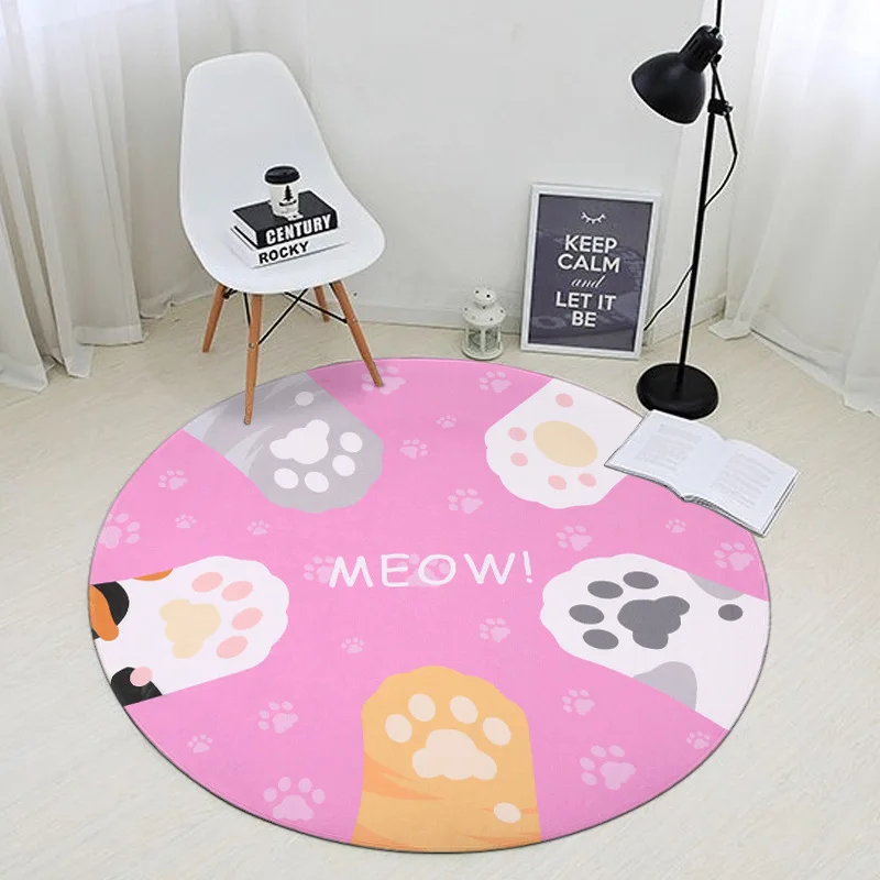 Zeegle Cat Claws Round Carpet For Living Room Non-slip Soft Child Room Rug Kids Play Mat Baby Crawling Mats Sofa Chair Floor Mat Zeegle Cat Claws Round Carpet For Living Room Non-slip Soft Child Room Rug Kids Play Mat Baby Crawling Mats Sofa Chair Floor Mat
