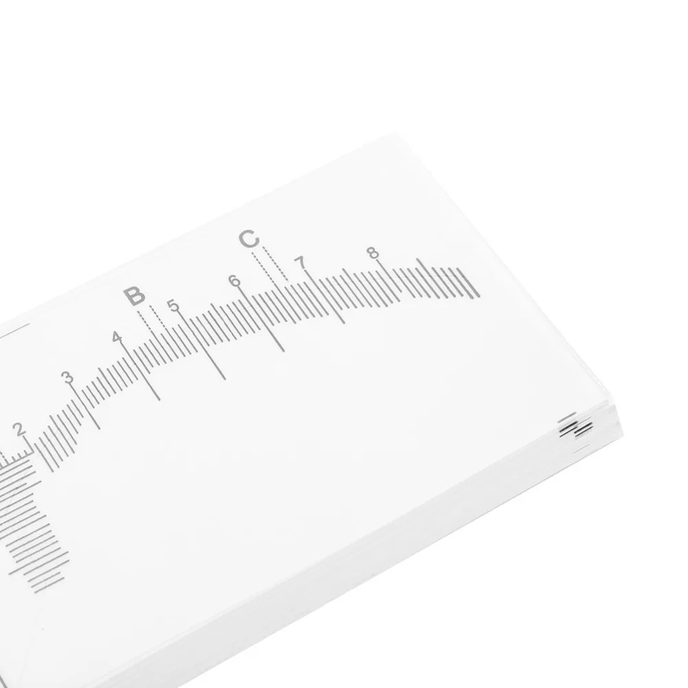 50 шт., одноразовая линейка для татуировки бровей, наклейка для микроблейдинга, инструмент для измерения, Перманентный макияж, правило, тату-машина, трафарет, шаблоны