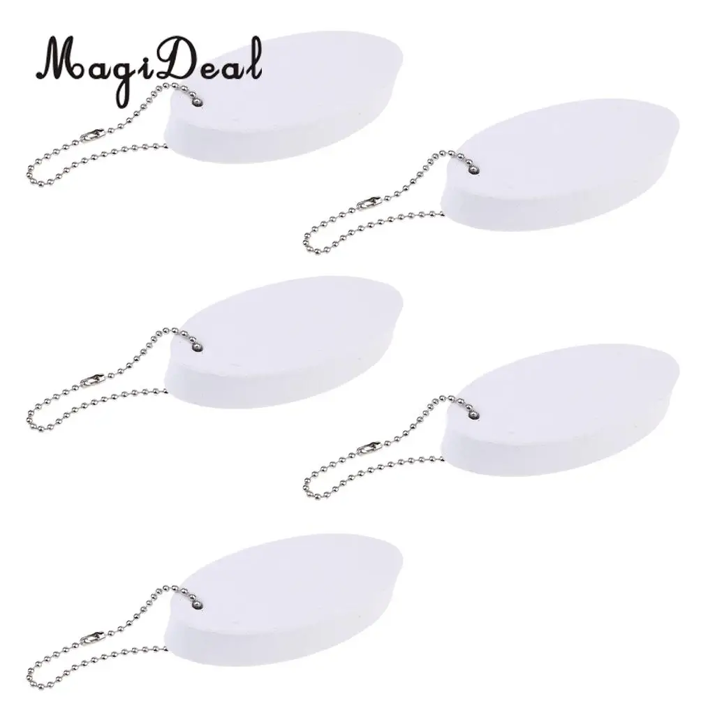 MagiDeal 5 Pieces Marine Outboard Swimming Floating Keyring Sailing Kayak Fishing- Surfboard White