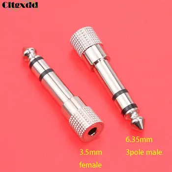 

cltgxdd 50pcs Jack 6.35mm Male to 3.5mm Female Audio Converter 6.35 male to 3.5 female stereo plug Microphone headphone adapter