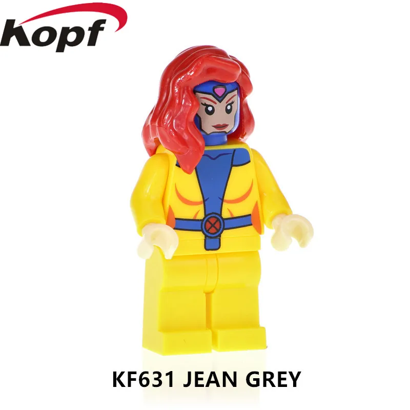 

Single Sale Action Figures Super Heroes Jean Grey CDark Voyar Ninja Building Blocks Bricks Learning Gift Toys For Kids KF631