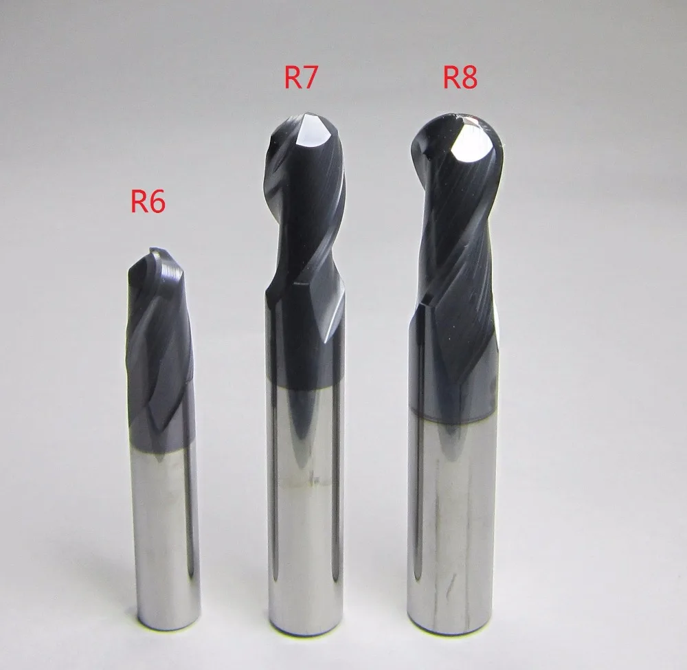 radius 6mm HRC45 Carbide Ball Nose End Mills milling cutter  DIA=12MM CNC