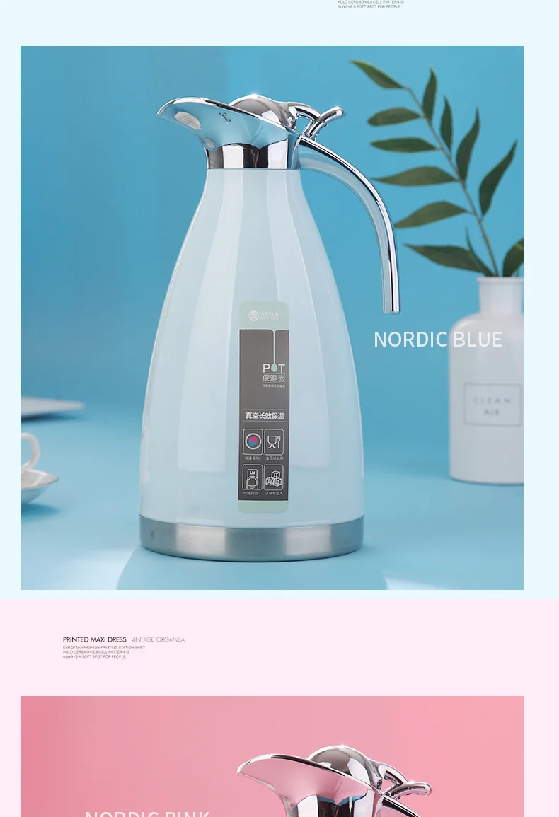 WORTHBUY Thermal Water Kettle Vacuum Insulation Thermos For Water Tea 304 Stainless Steel Thermal Jug Pot Kitchen Drinkware