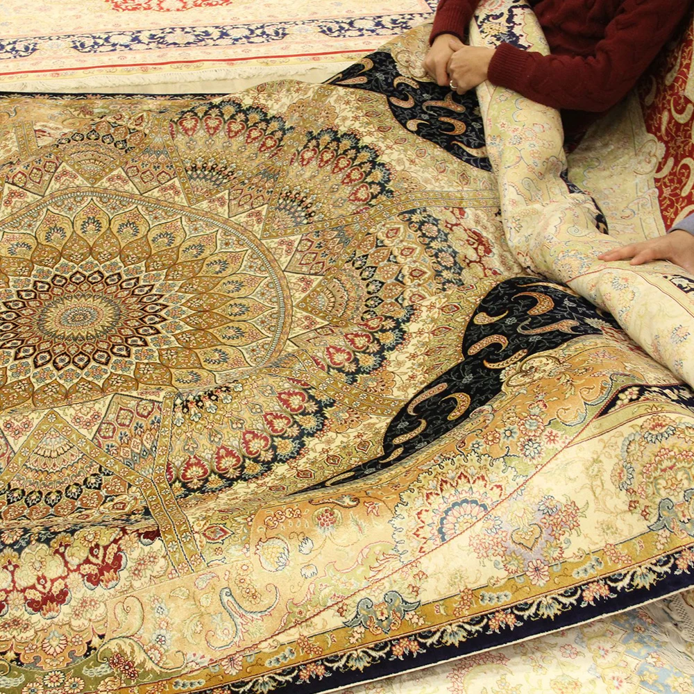 Yilong 6 'x9. 5' ручной Шелковый персидский коврик Мебель Роскошный Ковер 1632|Коврик|