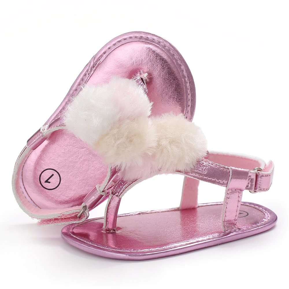 Для маленьких девочек принцесса сандалии лето для новорожденных девочек Slip-on волос милое бальное Обувь, сандалии