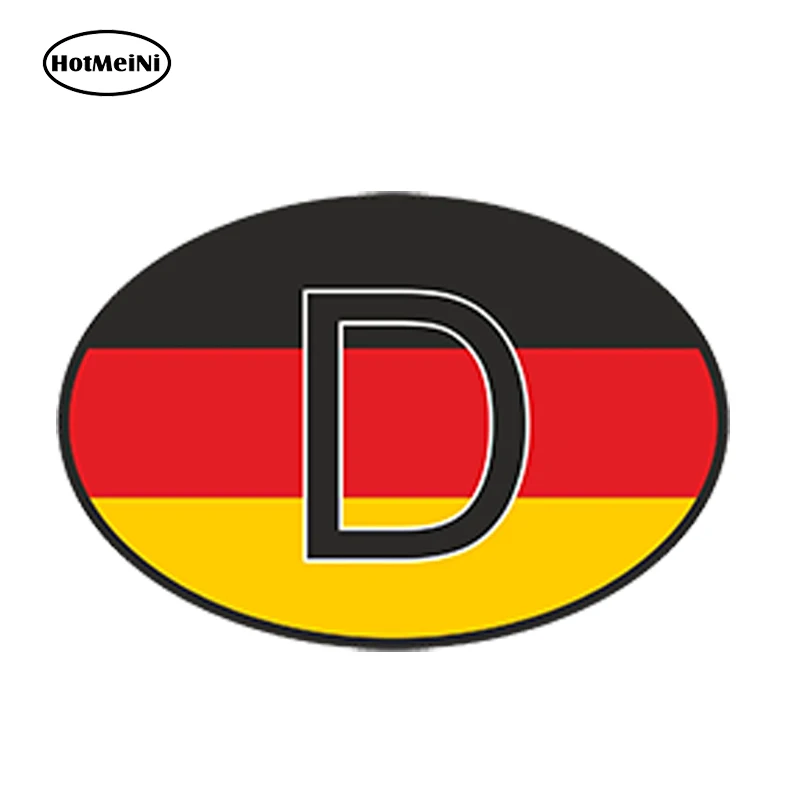 

HotMeiNi 13 x9.1cm Car Styling D Germany Country Code Oval With German Flag Car Sticker Helmet Waterproof Bumper Accessories