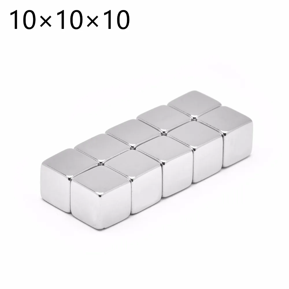 100pcs 10X10x10 мм квадратный редкоземельный магнит кубоид N50 сильный брусков полосками Неодимовый Магнит