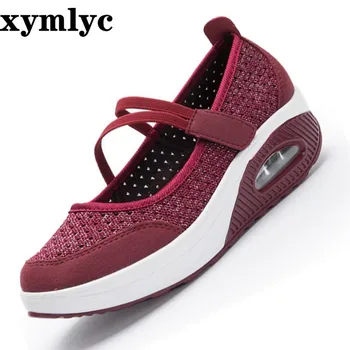 

2020 Summer Women Flat Platform Shoes Woman Breathable Mesh Casual Shoes Moccasin Zapatos Mujer Ladies Boat Shoes