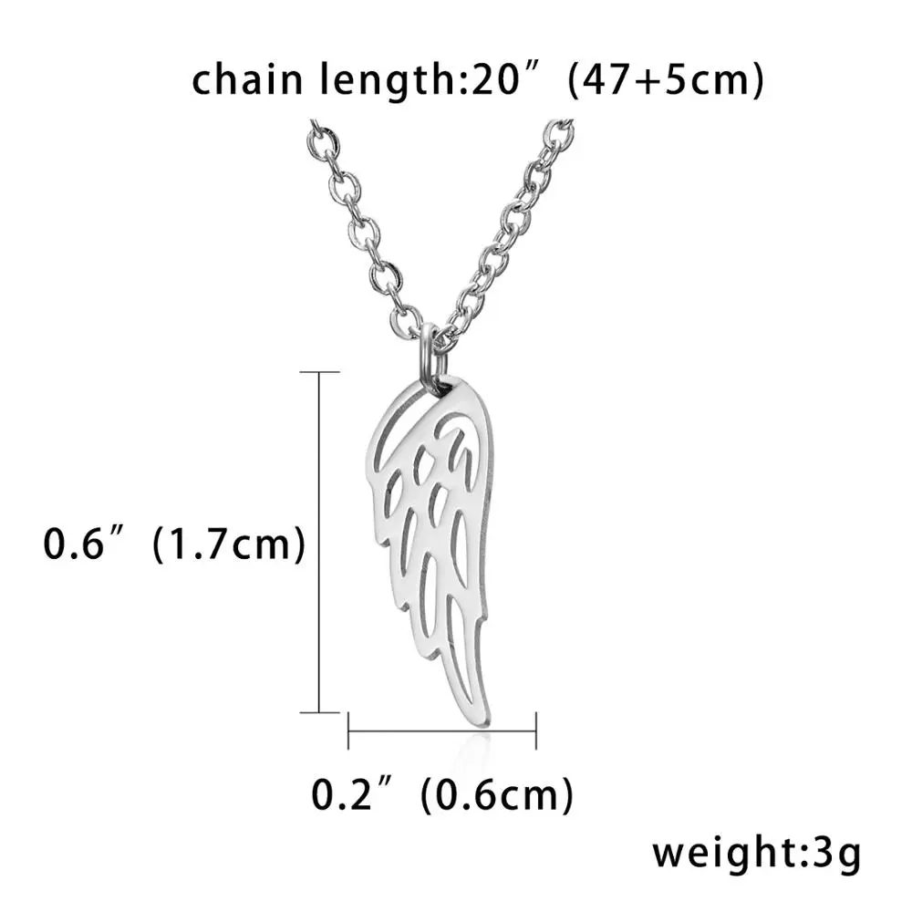 Простые Крылья Ангела из нержавеющей стали, милый кот, животное, подвеска, ожерелье для женщин, элегантная Серебряная цепочка, подвеска, ожерелье, ювелирное изделие, подарок - Окраска металла: 1