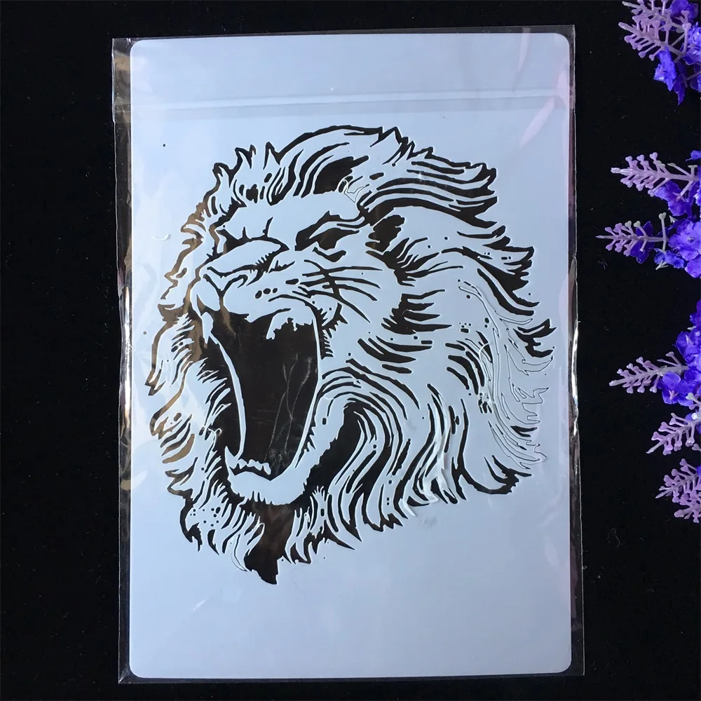 

New Lion DIY Layering Stencils Painting Scrapbook Coloring Embossing Album Decorative Paper Card Template