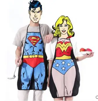 

Creative fashion Apron Sexy Superman Hero cartoon Man apron waterproof Oxford Cleaning funny products kitchen Use FG275