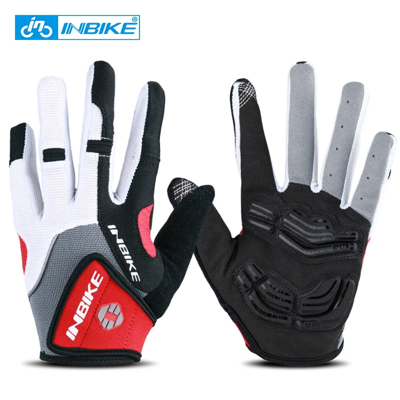 

Inbike Cycling Gloves Anti Slip Cycling Gloves Gel Padded Full Finger Bicycle Gloves Men Women Breathable Motorcycle Gym Gloves