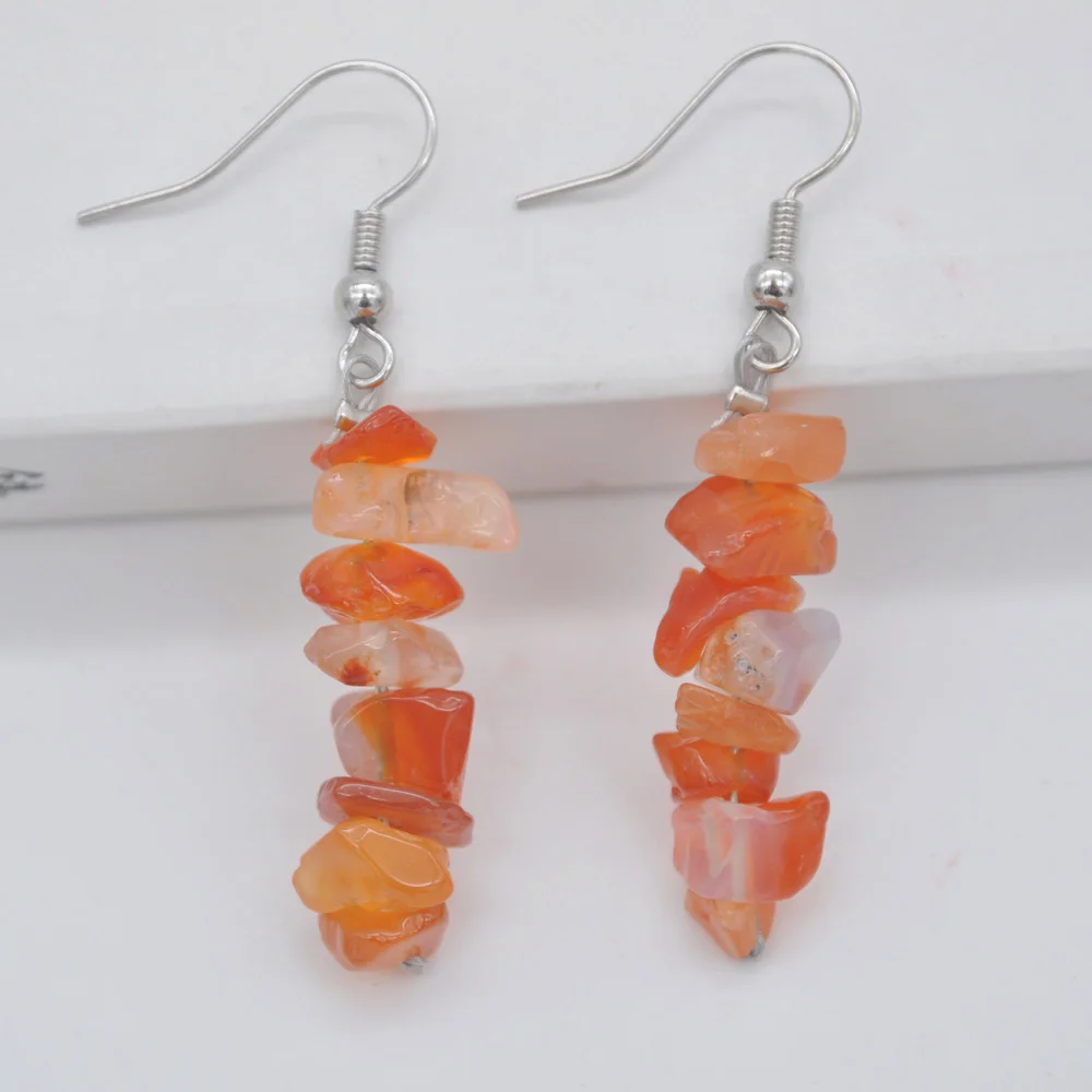 

Natural Lucky Handmade Red Carnelian Beads GEM Earrings Jewelry For Gift T187