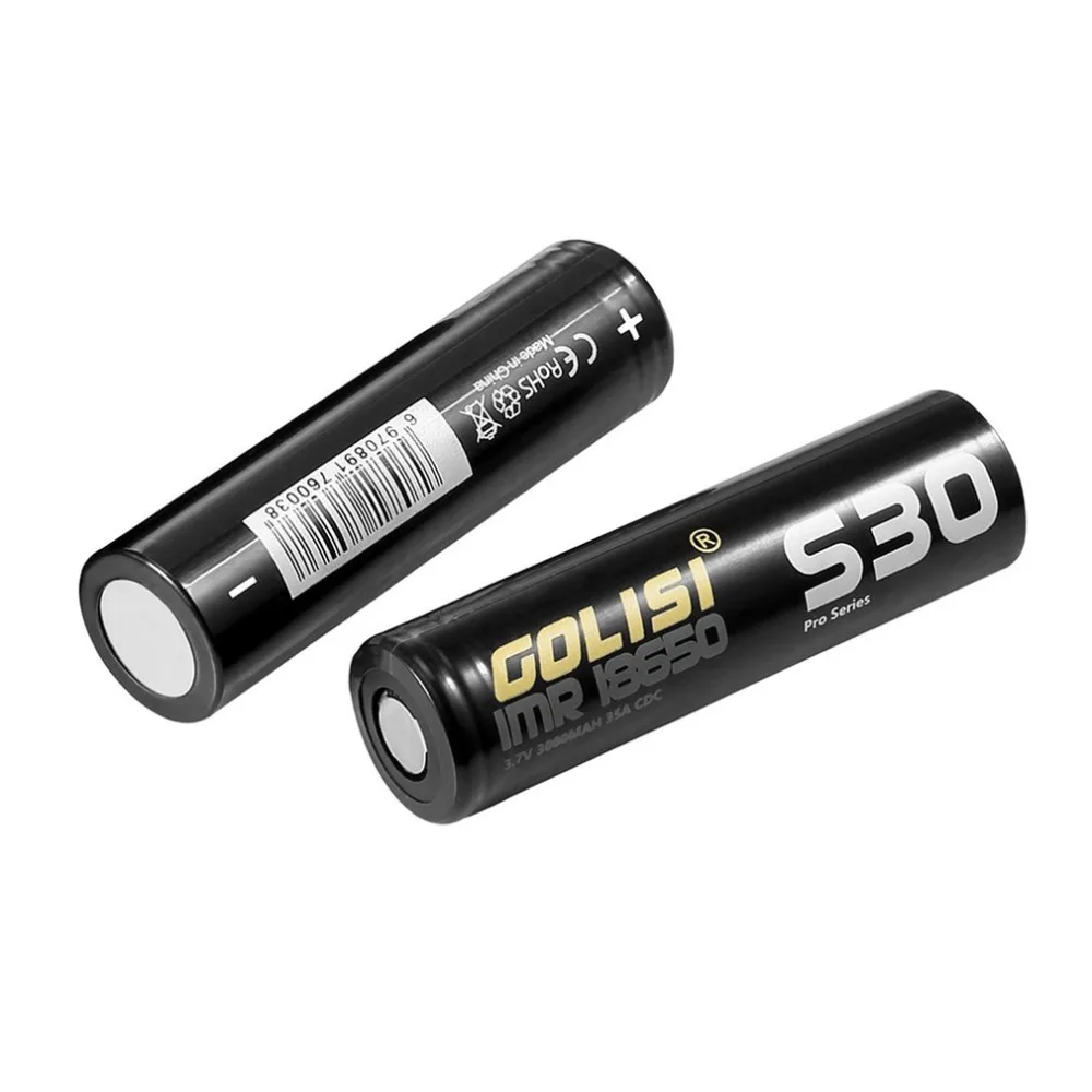 GOLISI S30 Li-Ion 18650 аккумуляторные батареи 3,7 V 3000mAh литиевая запасная батарея для факела фонарик батарея черное золото