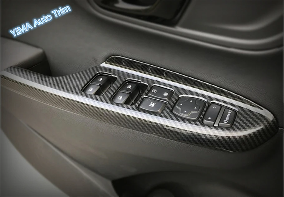 

Lapetus ABS Auto Styling Door Handle Holder Window Lift Button Switch Panel Cover Trim 4 Pcs / Set For Hyundai Kona 2018 2019