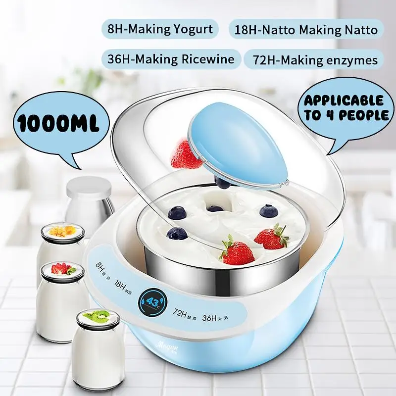

Homemade Automatic Yogurt Maker Natto Multi-functional Thermostatic Machine DIY Tool Plastic Container Kitchen Appliances