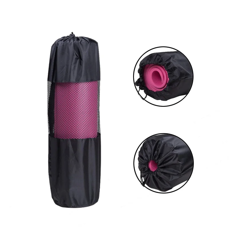 66*22 см мешок, коврик для йоги удобство черный Портативный нейлоновый чехол сумка для принадлежностей Пилатес сетки Регулируемый ремень для
