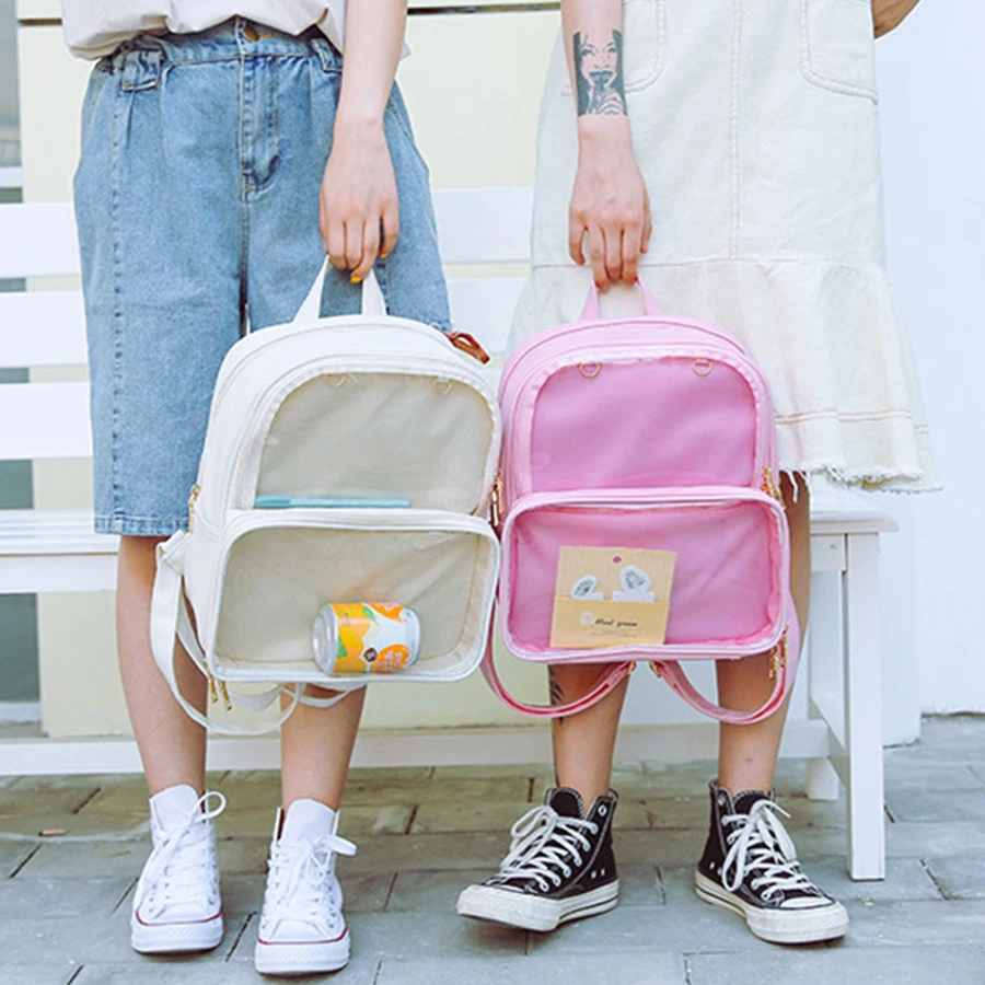 Прозрачные женские рюкзаки Itabags Harajuku, водонепроницаемый прекрасный прозрачный рюкзак для школы, подростка, девочек, сумки через плечо, повседневные