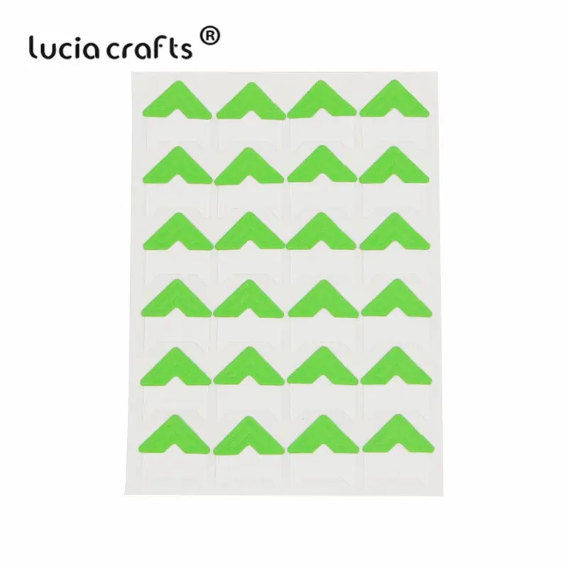 Lucia crafts(1 лист = 24 шт Угловые наклейки) Бумага для скрапбукинга DIY свадебный фотоальбом рамка Декоративные наклейки I0509 - Цвет: Green  1sheet