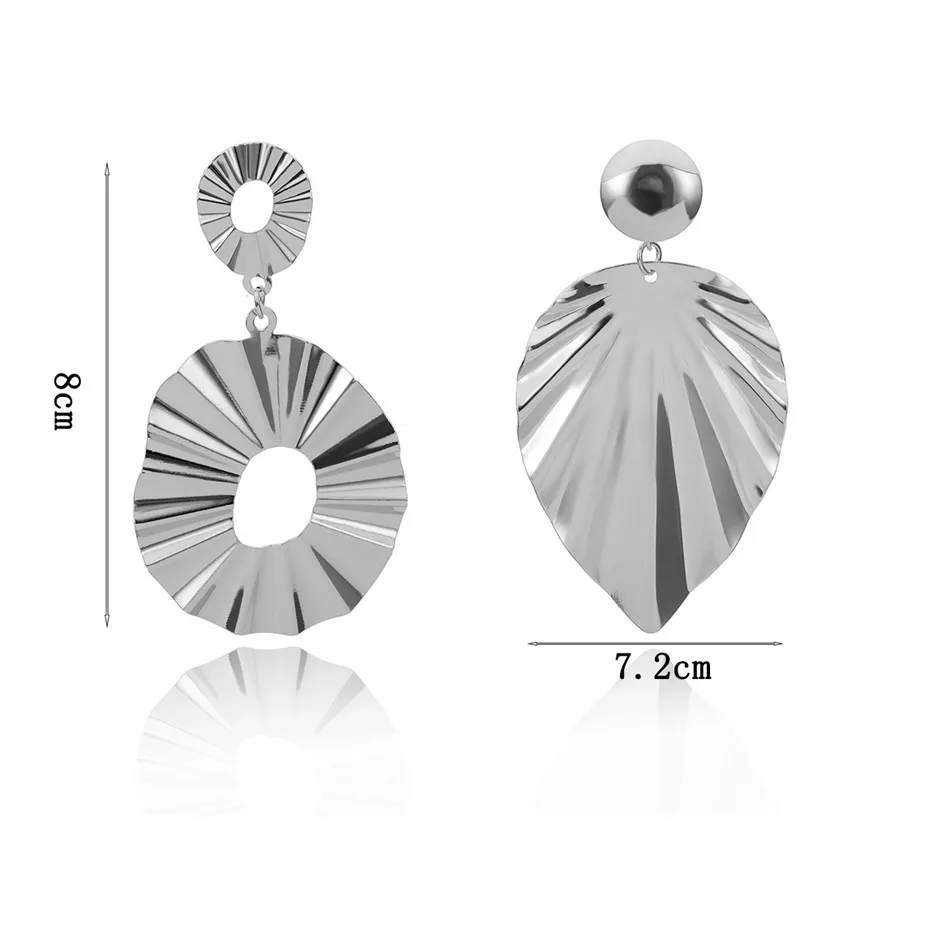 IngeSight. Z тяжелые металлические Висячие серьги-капли, панк преувеличенные геометрические Необычные круглые Висячие серьги для женщин, ювелирные изделия - Окраска металла: Silver