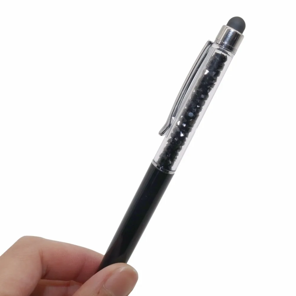 0,7 мм Заправка черная кристальная шариковая ручка модный креативный Стилус для письма сенсорная ручка для мобильного телефона шариковая ручка