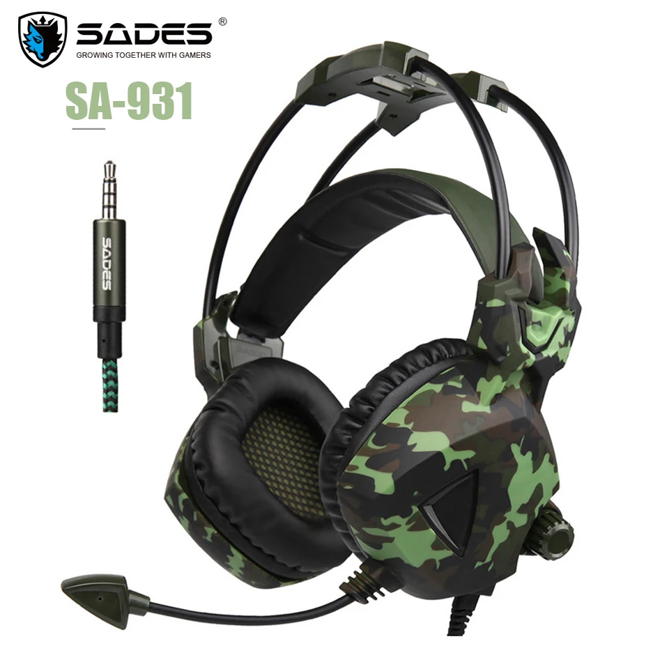 SADES SA931 Gaming Headset Camouflage Stereo PS4 Earphone Headphones with Microphones for PC Gamer Mobile Phones TV Laptop (1)