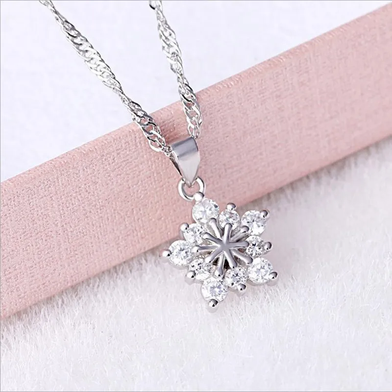 

TJP Luxury Clear Crystal Pendants Necklace For Women Wedding Party Fashion Girl Lady Silver 925 Choker Necklace Jewelry Bijou