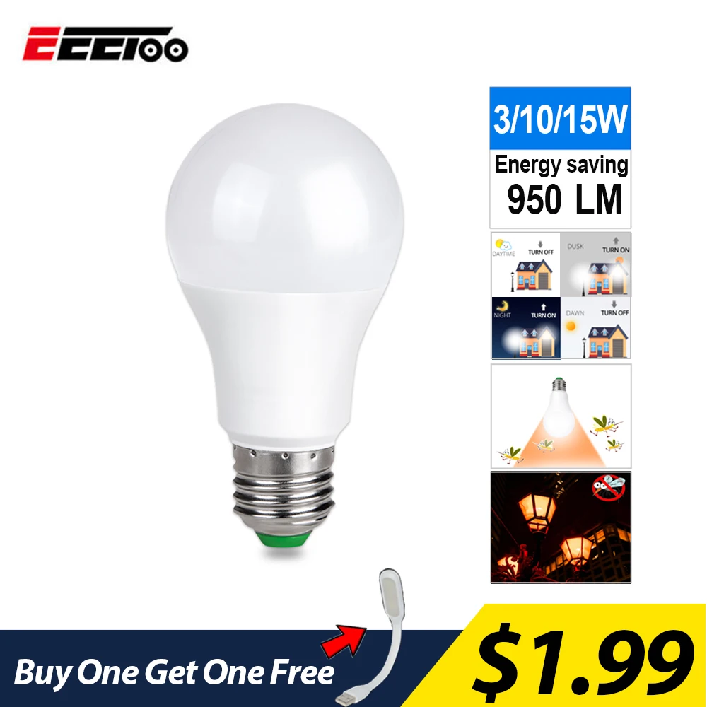 Us 5 99 30 Off Sensor Light Bulbs Dusk To Dawn Led Bulb Smart E27 B22 Lamp Auto On Garden Security Night Lights For Outdoor Lighting In