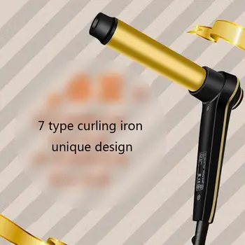 

Hair Curler Wand Professional Curling Gold Ceramic Roller LCD Digital Display Beauty Salon Styling Tools
