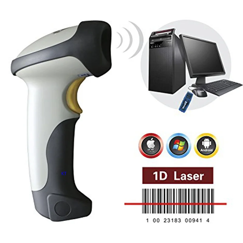 ФОТО 2017 Wireless Barcode Scanner Gun Handheld Terminal Data Collector Express Supermarket Stores Reader Support Windows Android IOS