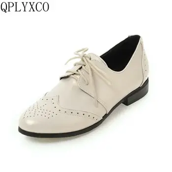 

QPLYXCO New casual fashion big small Size 30-50 Shoes Woman tenis feminino lace-up low heels Spring Autumn women shoes 157A