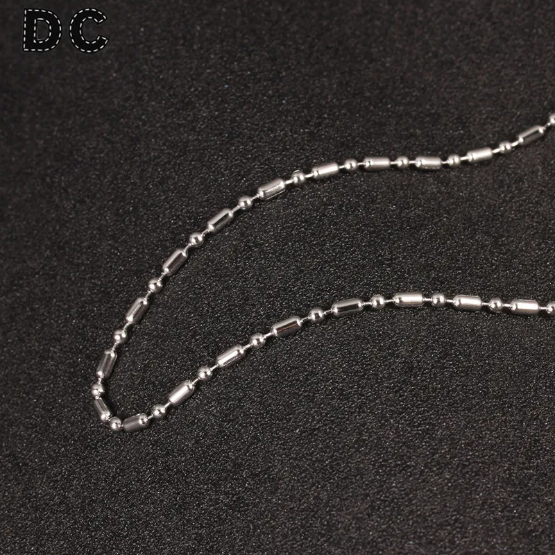 DC 5pcs/lot 2.4mm Silver Tone 316L Stainless Steel Ball Chain Necklace