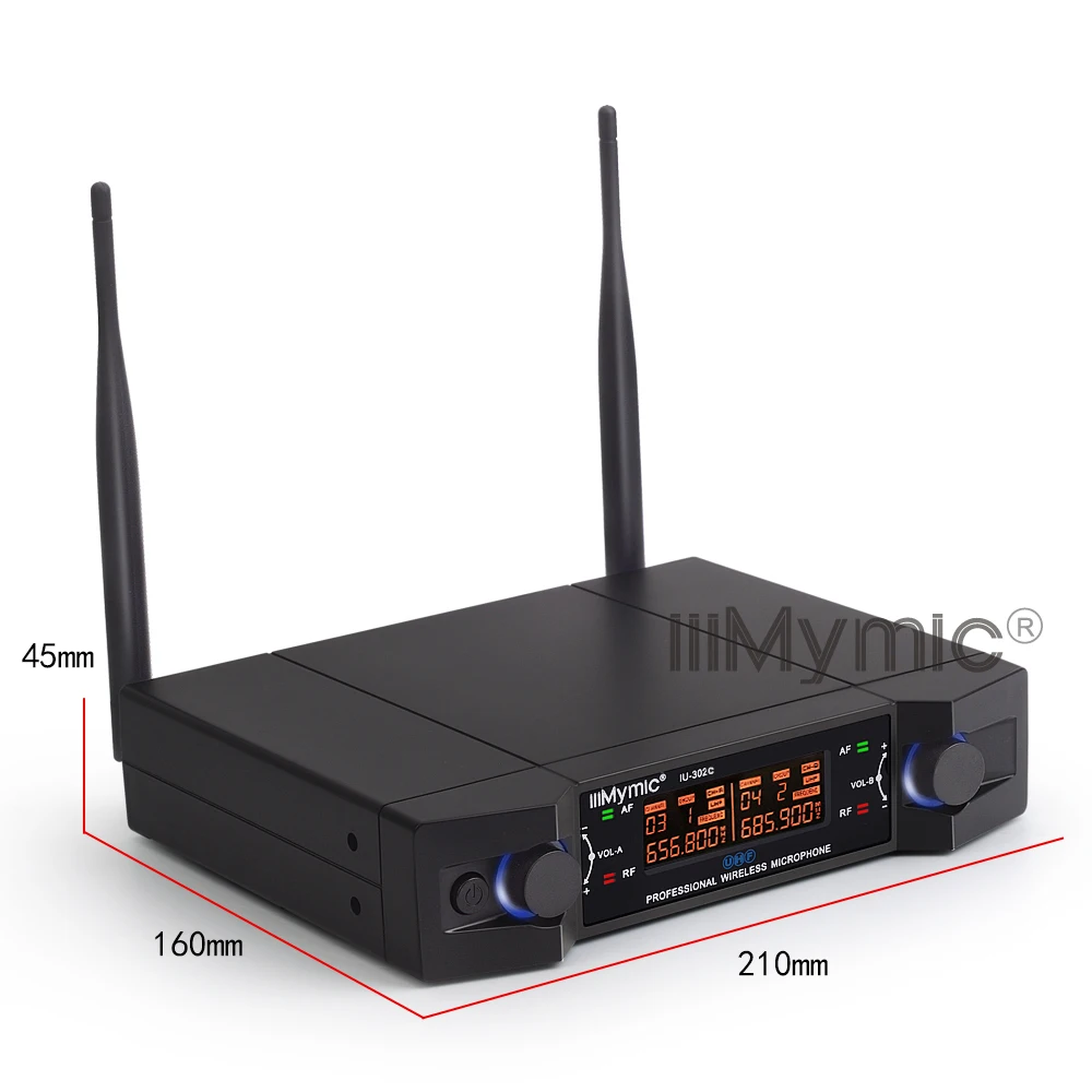 IiiMymic IU-302C UHF 600-700 МГц двухканальный поясной пакет+ лацканы+ гарнитура+ Портативная Профессиональная Беспроводная микрофонная система для DJ KTV