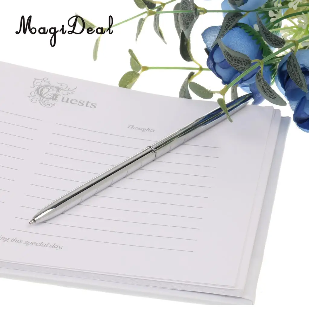 MagiDeal Top Quality White Custom Wedding Ceremony Guest Book Album Crystal Rhinestone Register Wedding Book Gifts Decoration