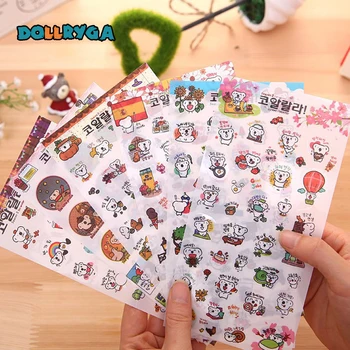 

DOLLRYGA DIY Stickers Children Stickers Toy Cartoon juguetes Pattern Self-adhesive Transparent Diary Decoration Pasting 6pcs/set