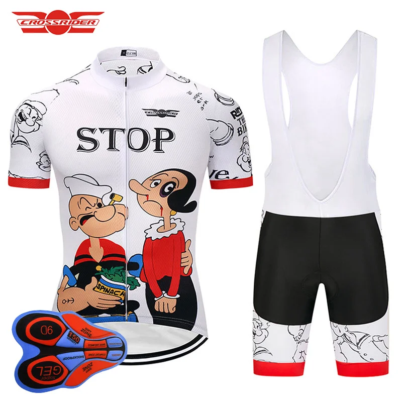 Crossrider Мужская одежда для велоспорта с героями мультфильмов, MTB униформа, одежда для велоспорта, Джерси, короткий комплект, Ropa Ciclismo Maillot Culotte