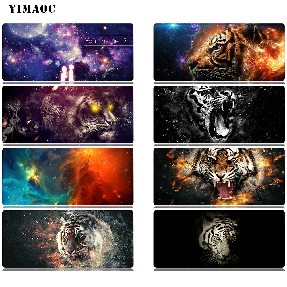 

YIMAOC Fantastic Tiger Mouse Pad 30x80 cm Computer Mousepad Anti-slip Natural Rubber Gaming Mouse Mat