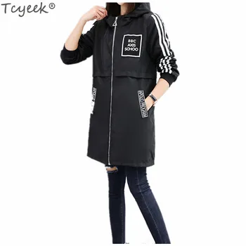 

Tcyeek New Fashion Kroean Style Women's Trench Coats Spring and Autumn Windbreaker for Girls High Quality Female Clothes LWL060